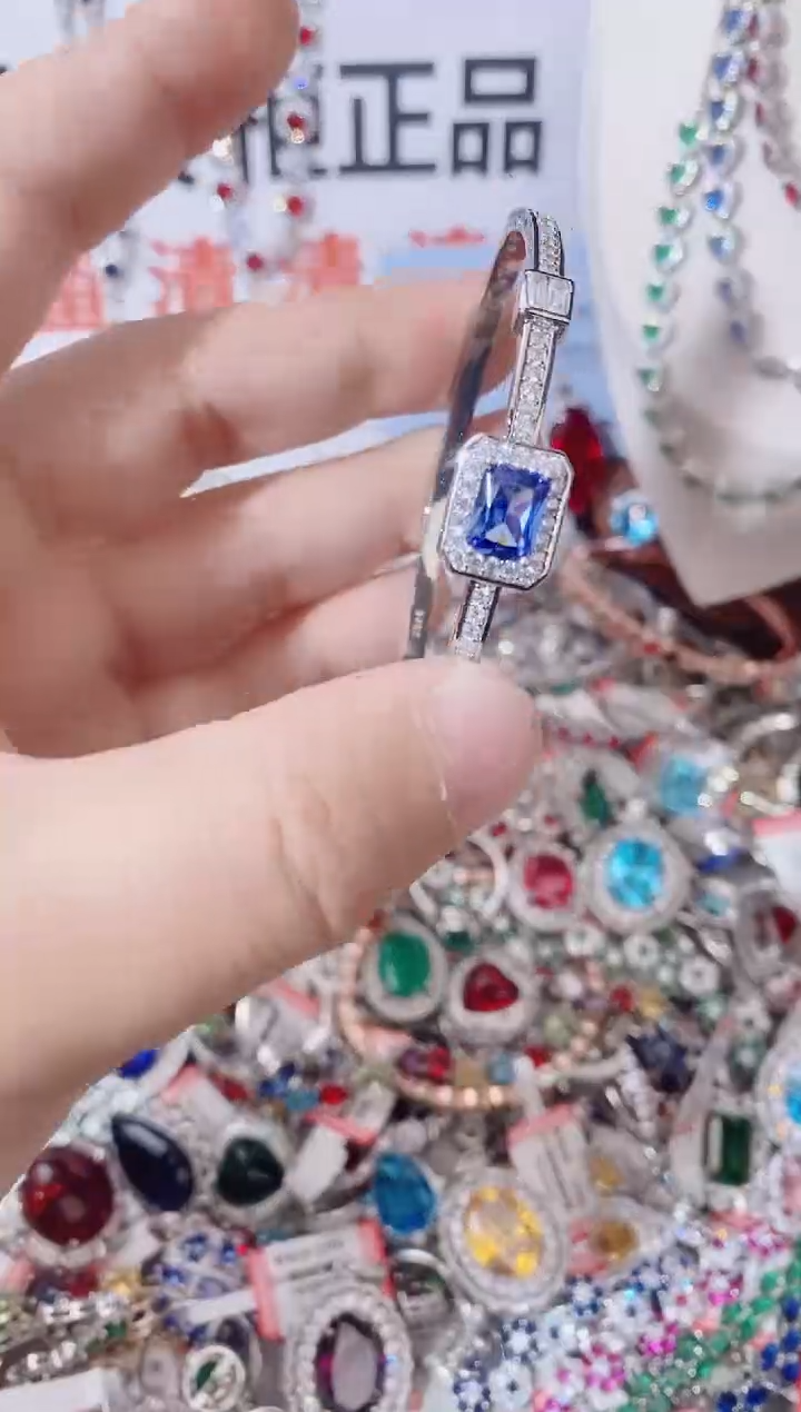 手镯蓝宝石未镶嵌手镯  戒指 