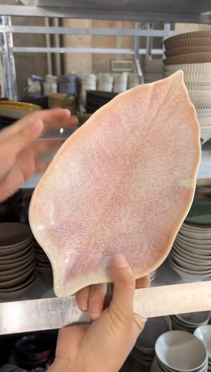 陶瓷外贸尾货瑕疵满20包邮X 新品叶子盘