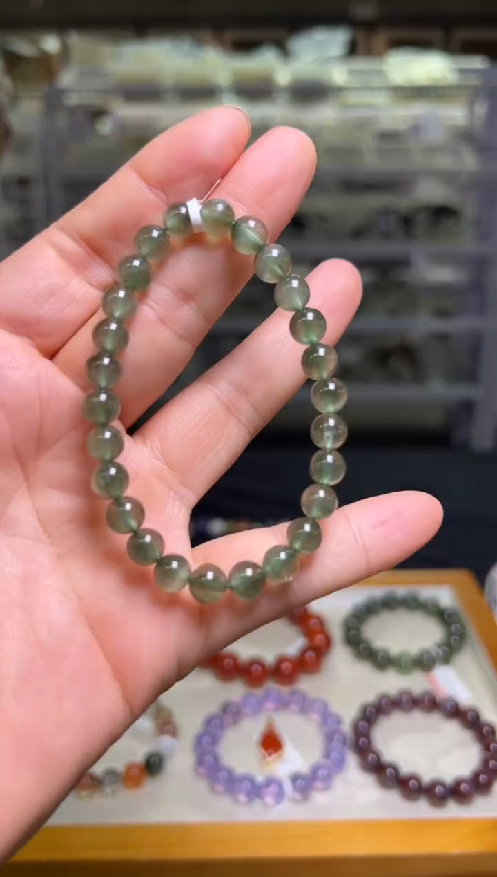 未镶嵌手串水晶绿发晶手串7mm+ JP52519 