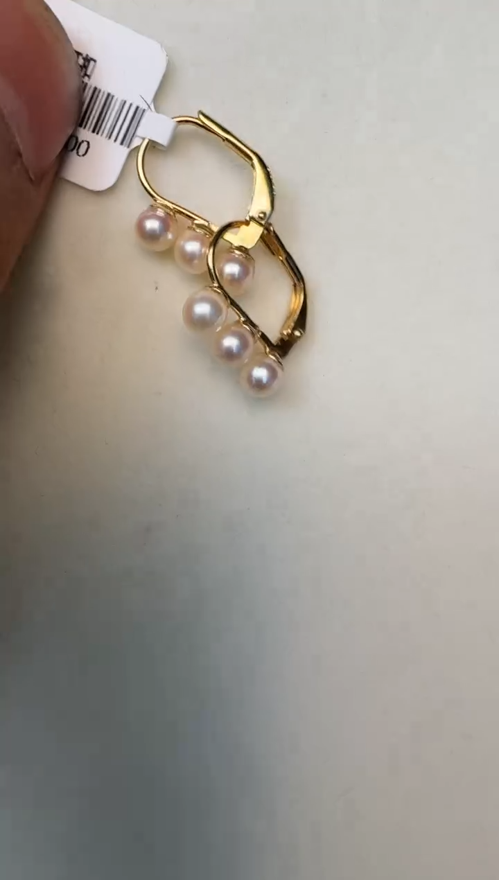 银S925镶嵌海水珍珠耳饰耳扣