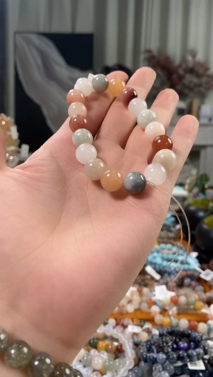 未镶嵌手链水晶彩兔毛