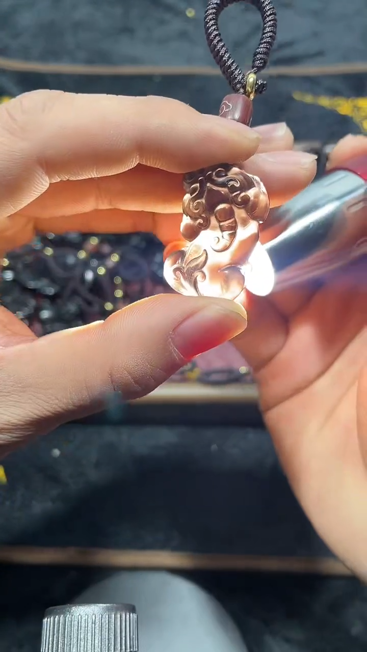 查罗石合金颈饰冰曜石貔貅钥匙扣