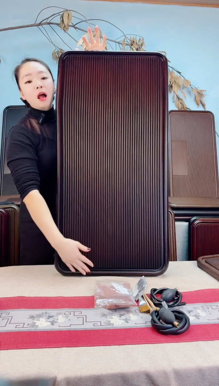 千川胡桃色茶盘100*50*5