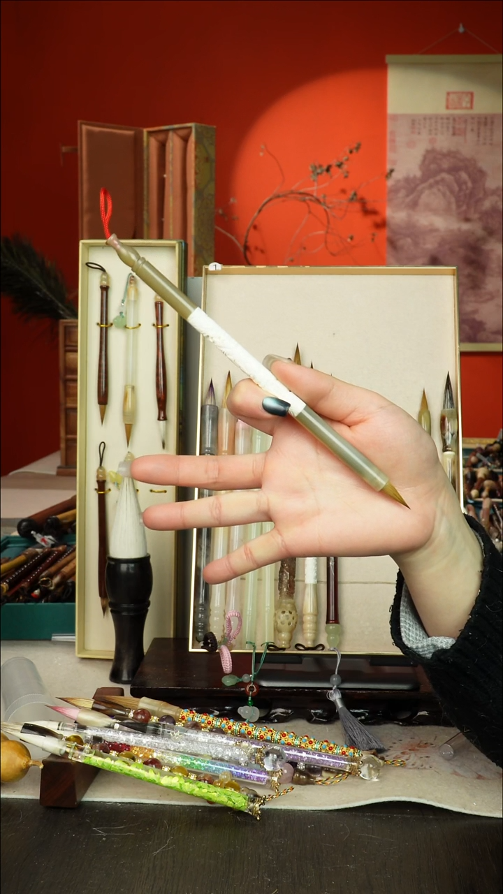 431号闪孤品高货毛笔链接 清水试笔 蘸墨不退