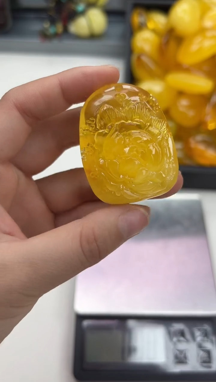 裸石琥珀未镶嵌琥珀蜜蜡吊坠