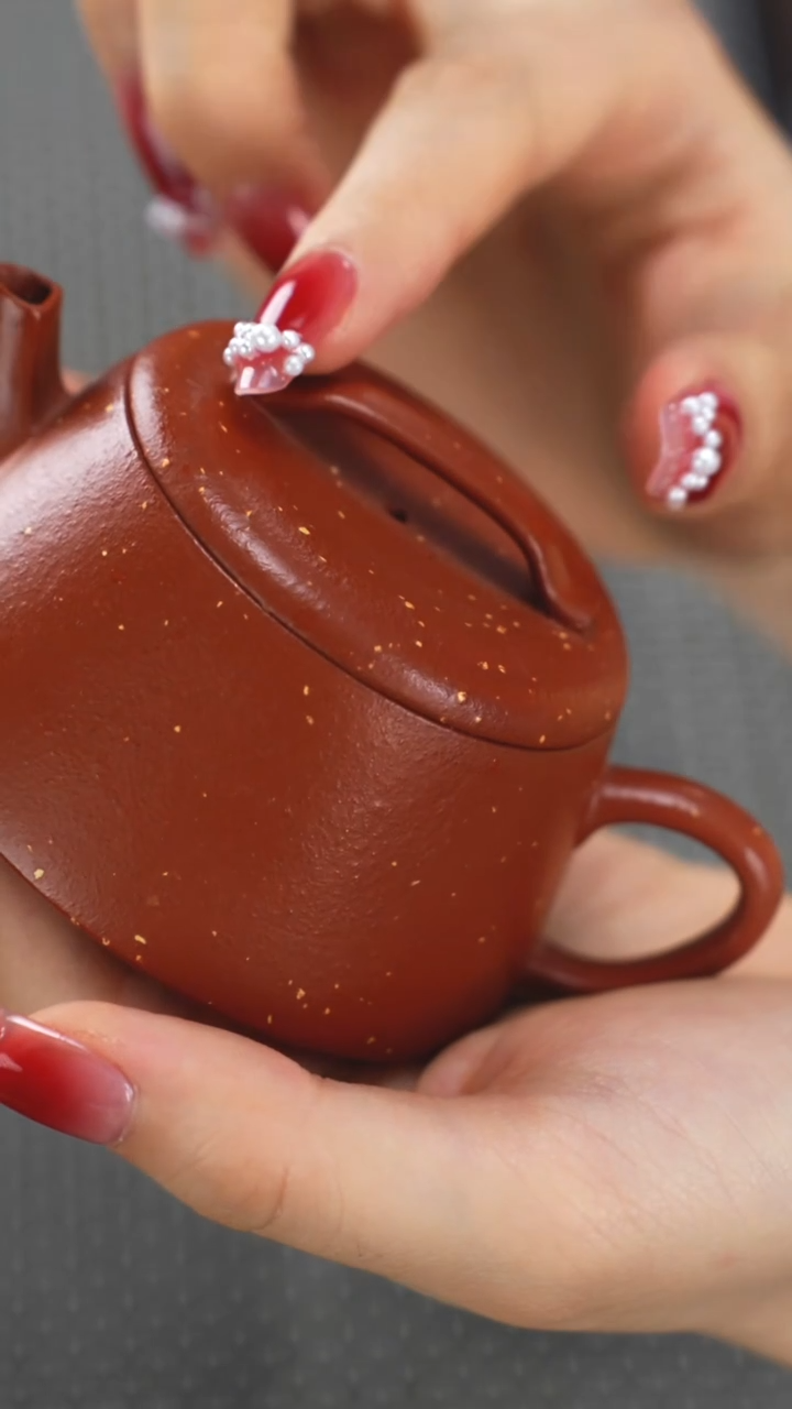 茶壶紫砂生砂朱泥铺砂汉瓦150cc