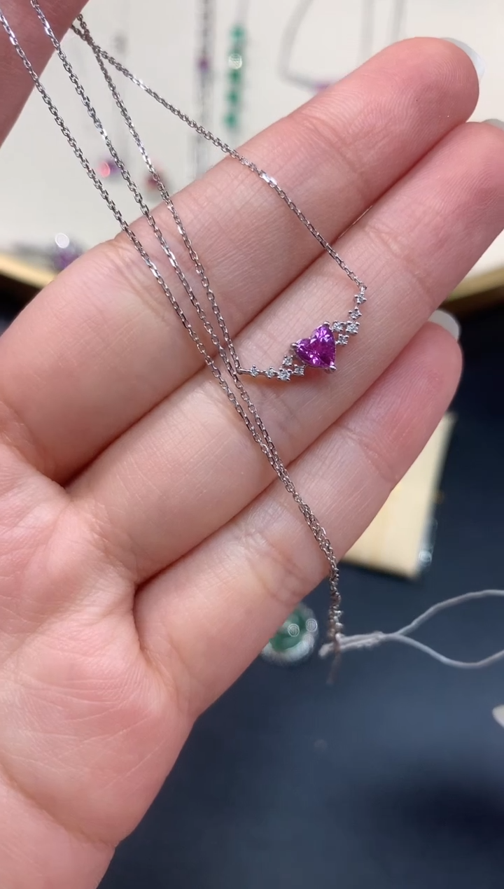 【闪购商品】蓝宝石套链18K金镶嵌A499多样性发一件|2800