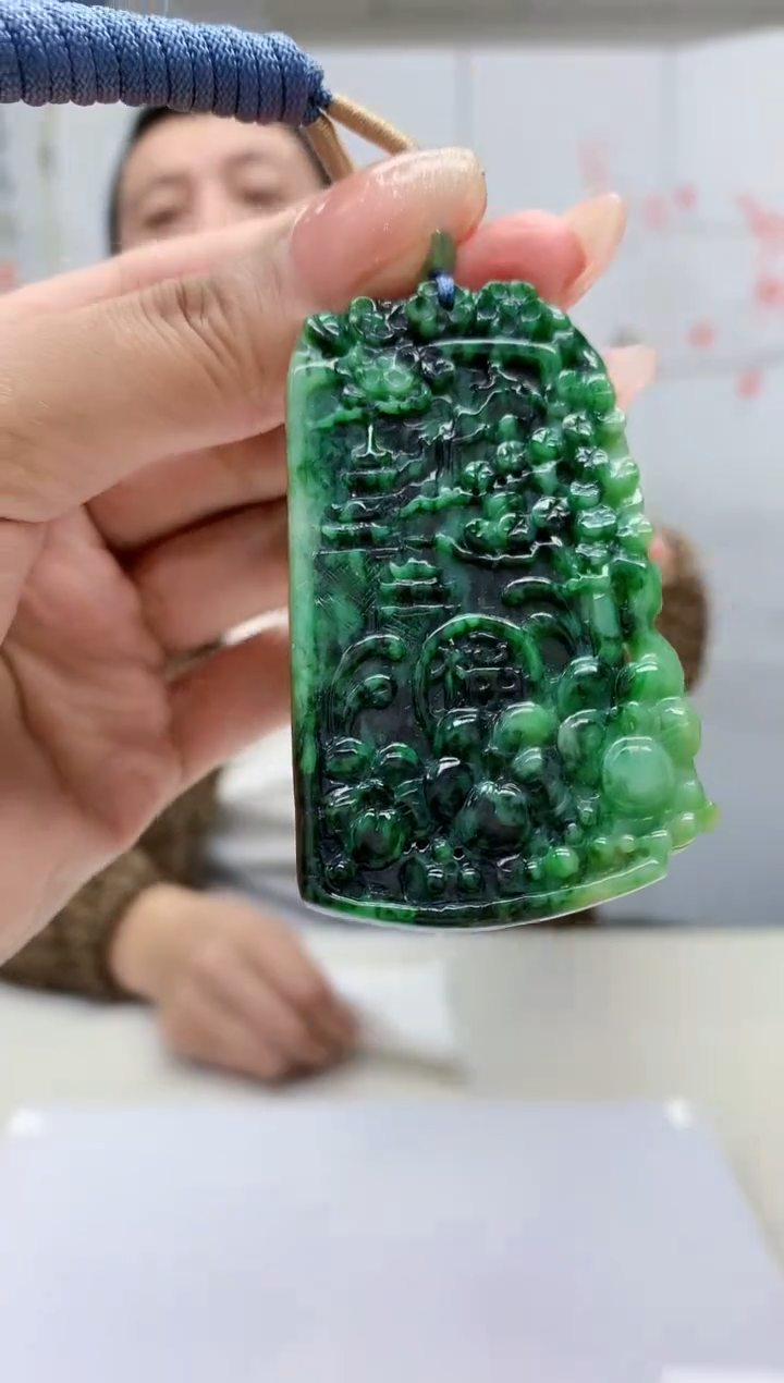 【闪购商品】定制翡翠未镶嵌4812MM-毛货挂件126