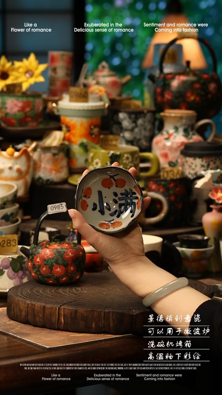 陶瓷景德镇高温釉下彩手工手绘款式