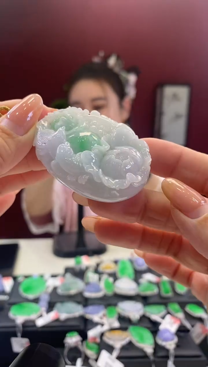 翡翠未镶嵌吊坠(不含链)牌件