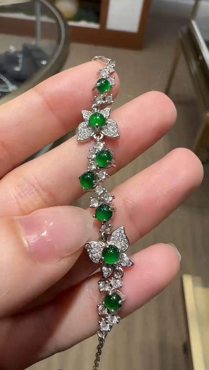 【闪购商品】翡翠手链银S925镶嵌银镶