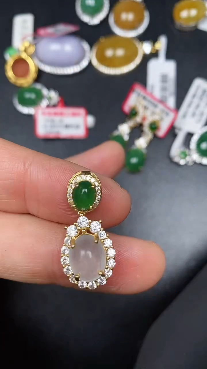 银S925镶嵌戒指翡翠4444