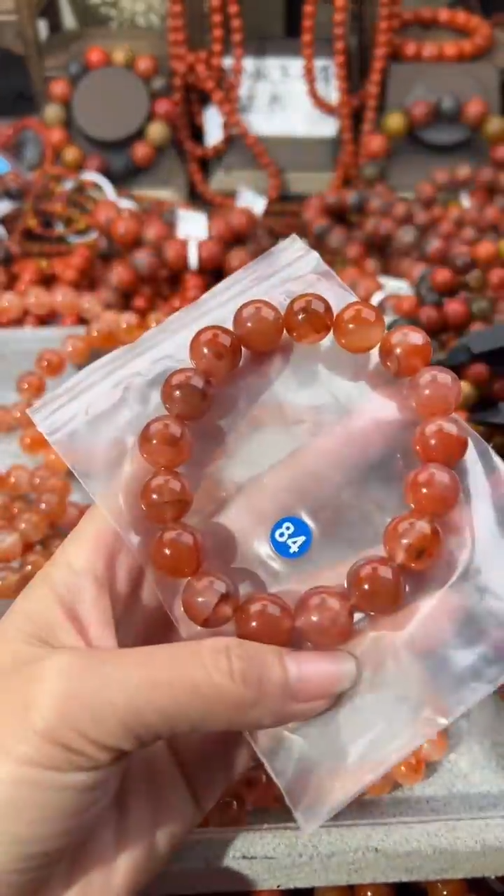 南红玛瑙未镶嵌手串13+
