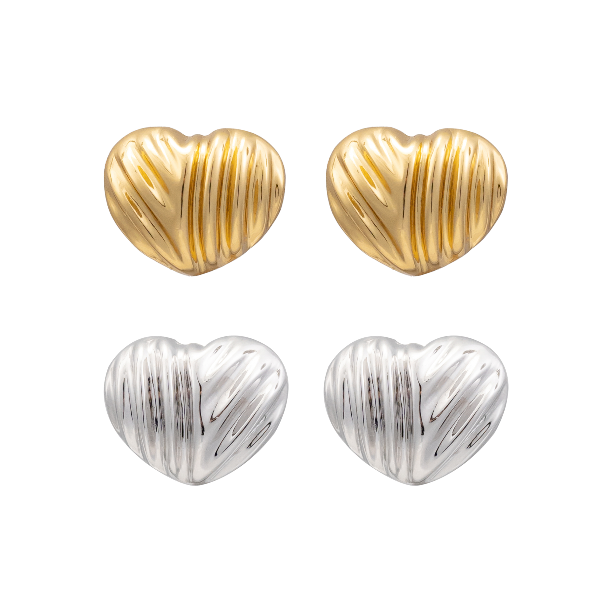 925银耳饰 【山巾子·盘扣结心】原创非遗技艺系列纯银爱心耳钉227