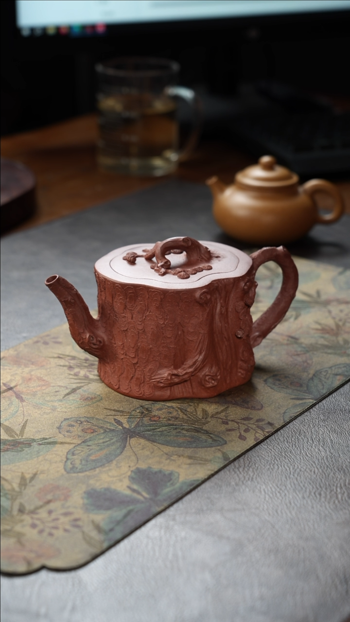 茶壶紫砂树桩底槽青