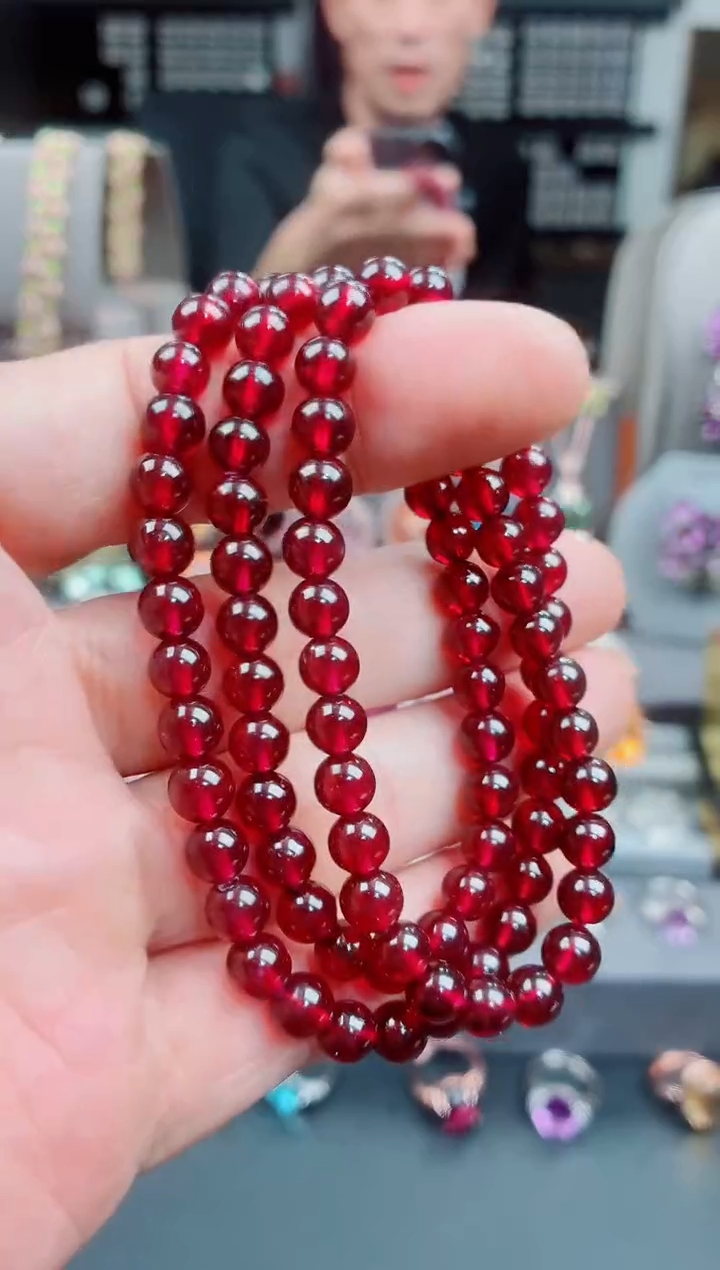未镶嵌手链石榴石石榴石手链