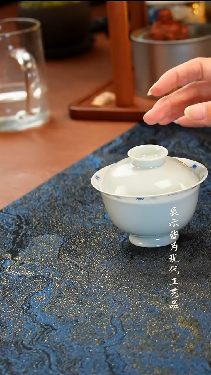 竹林草堂薄胎盖碗