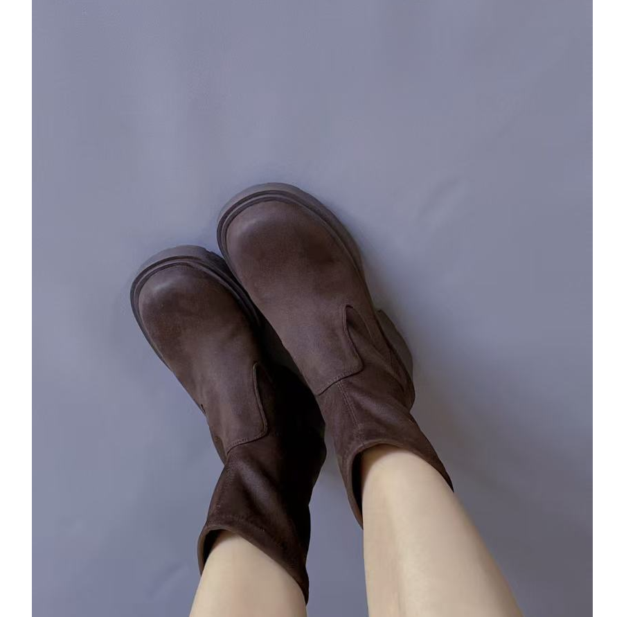 【Minority Focus】轻便秀气的弹力绒短靴显脚小暴走不累脚好搭