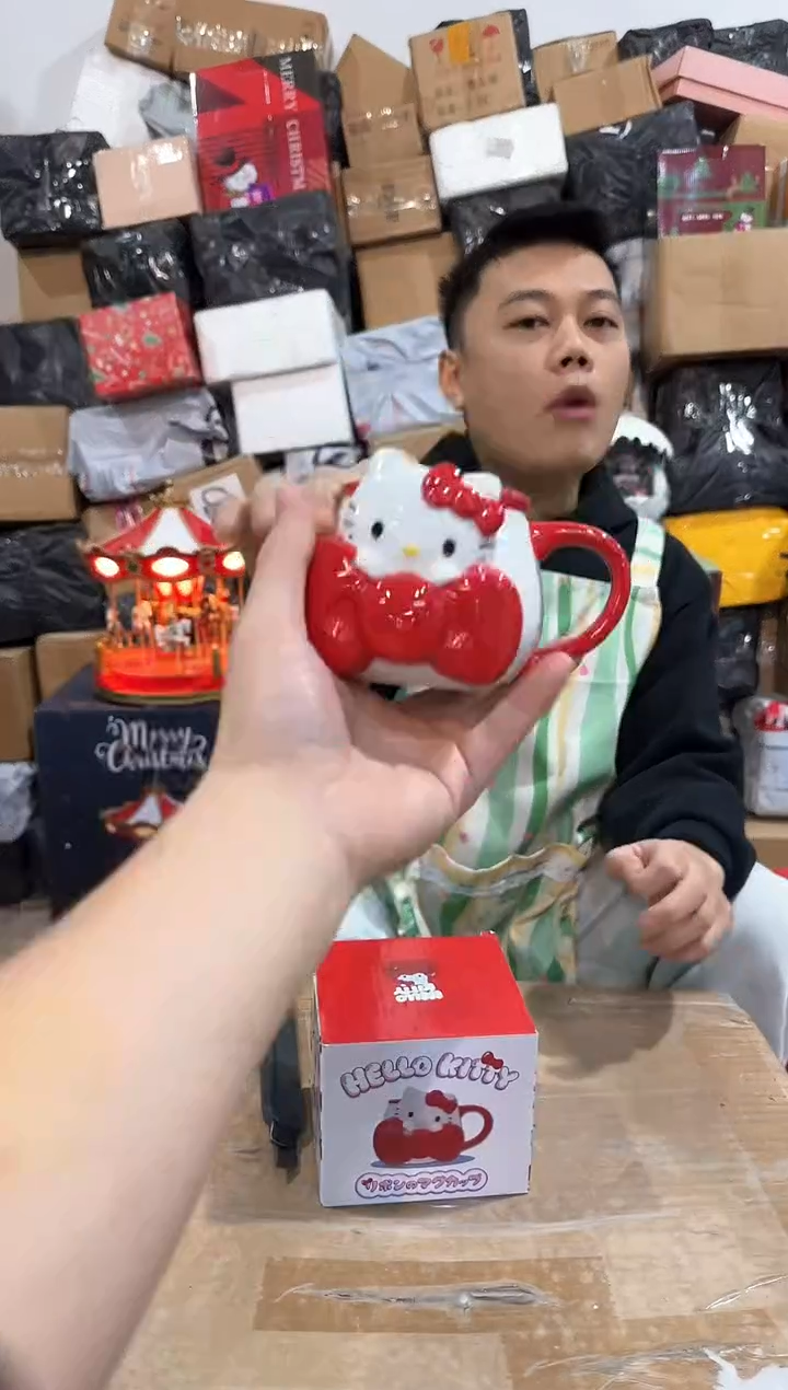 瓷片kt猫大蝴蝶结水杯