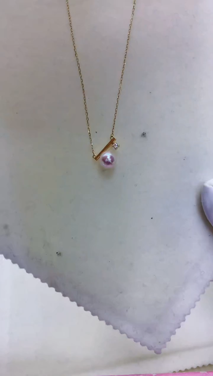 【闪购商品】海水珍珠饰品18K金镶嵌7-8音符套链