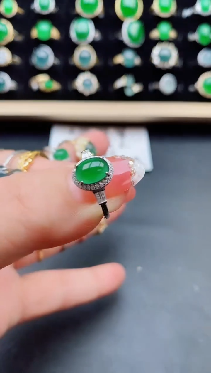 【闪购商品】翡翠戒指银S925镶嵌121212