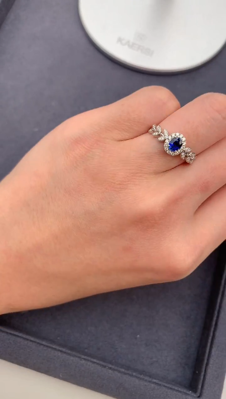 【闪购商品】蓝宝石戒指18K金镶嵌58分蓝宝石戒指