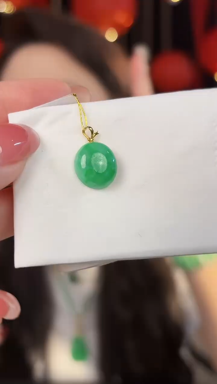 【闪购商品】翡翠颈饰18K金镶嵌缅料A货/支持复检/一件