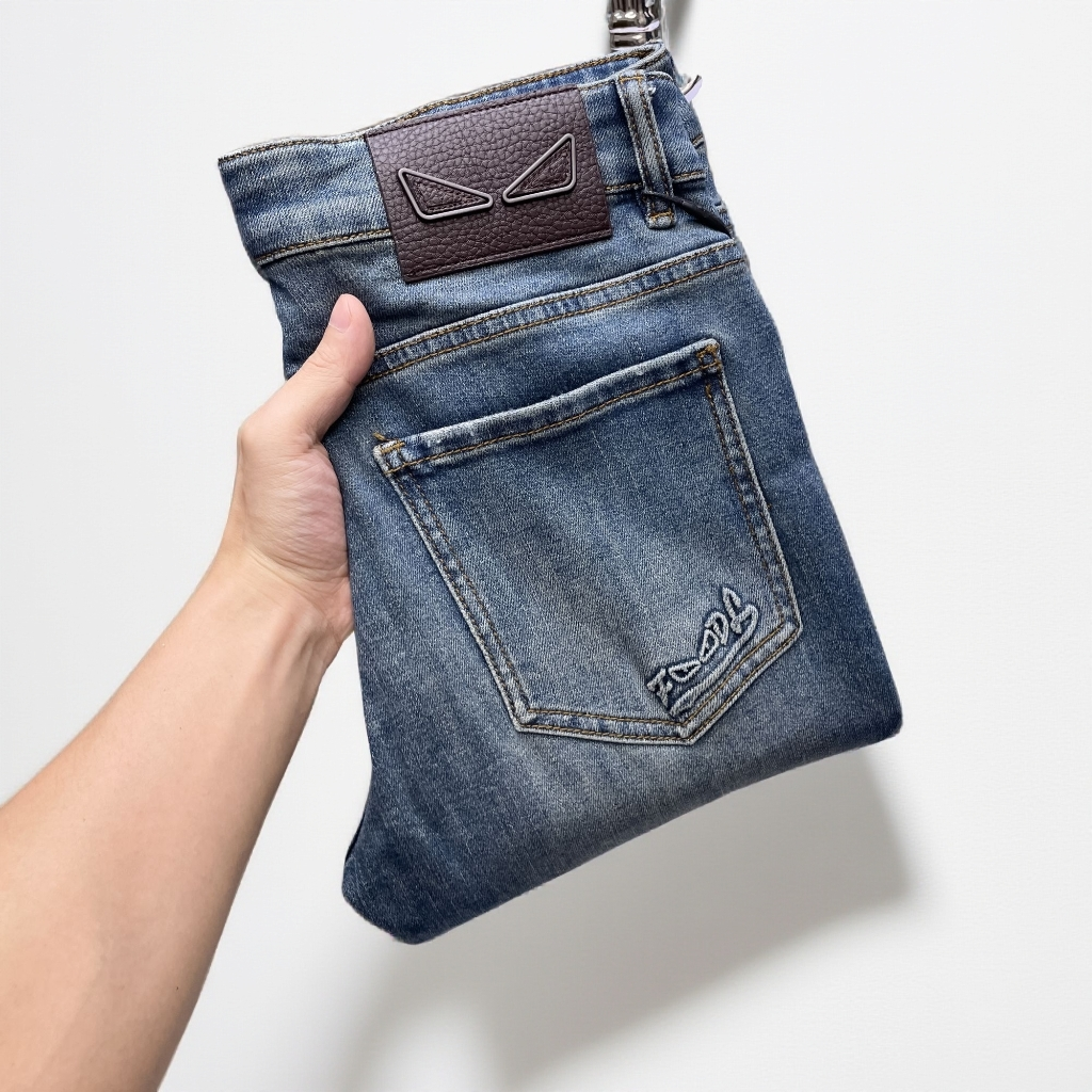 秋冬直筒裤微弹弹力恶魔眼牛仔裤男士长裤中腰修身商务男士长裤