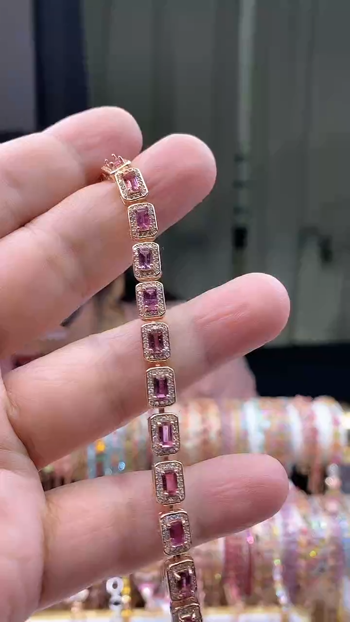 【闪购商品】碧玺手链银S925镶嵌354354354354354