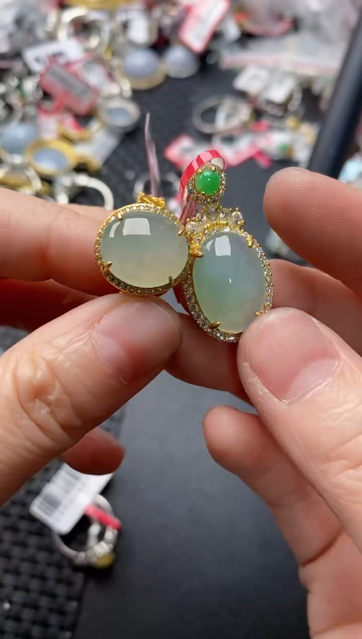 银S925镶嵌戒指翡翠121212