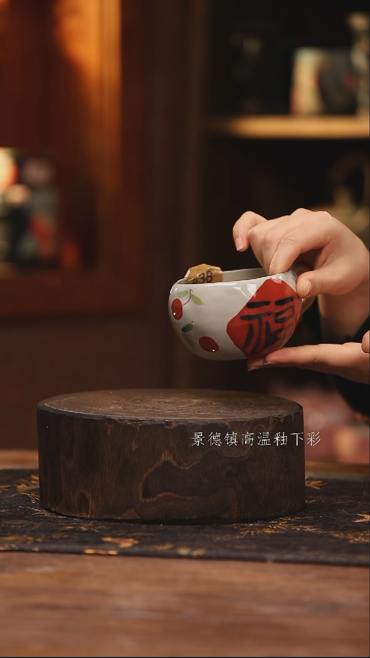 陶瓷  景德镇高温釉下手绘陶瓷@L438@