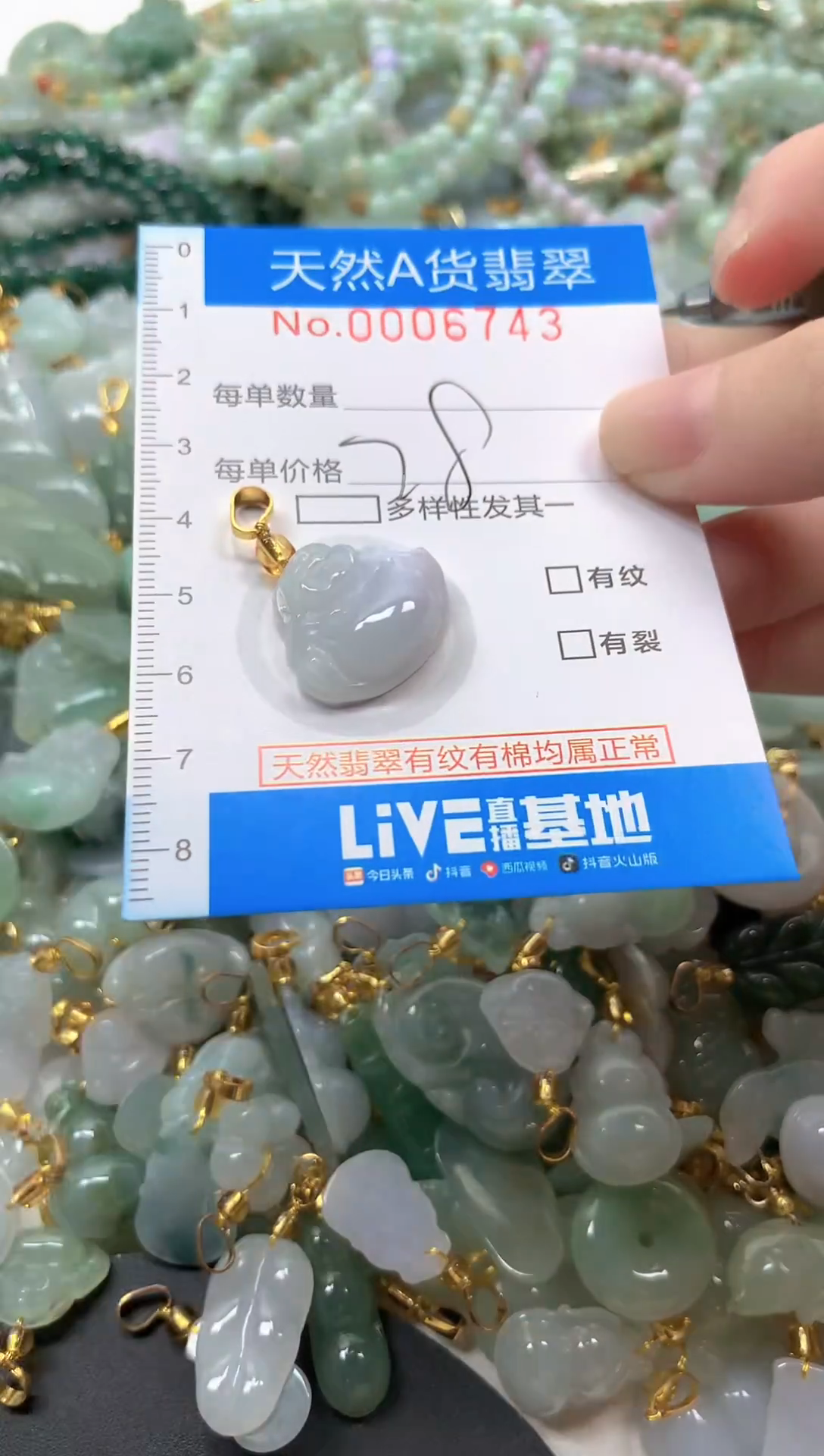 颈饰未镶嵌翡翠净货挂件-6743