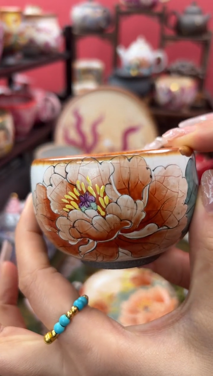 【闪购商品】徐慧敏清水柴烧手绘主人杯