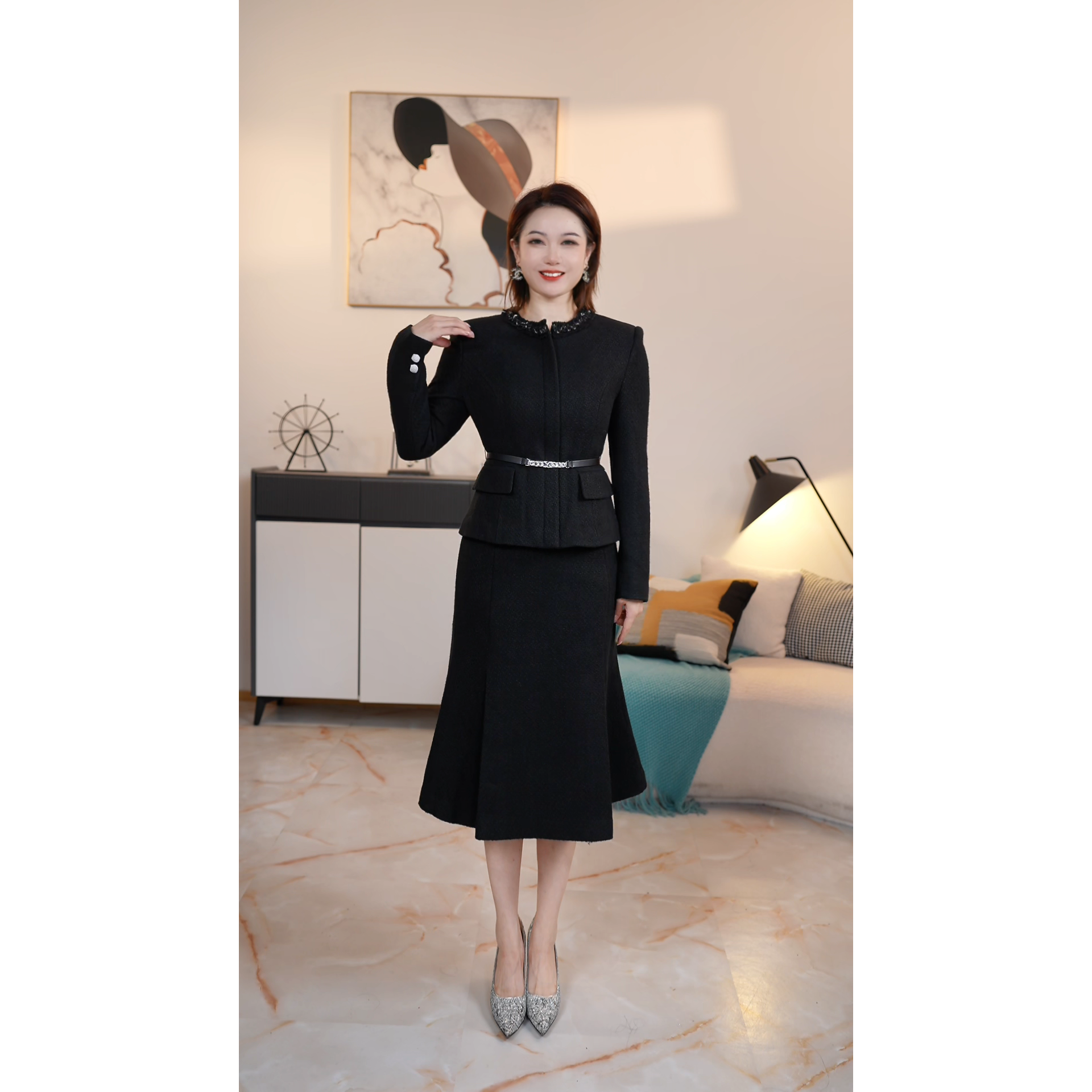 【撤柜清仓】D高端大码原创遮肉显瘦连衣裙 DA59