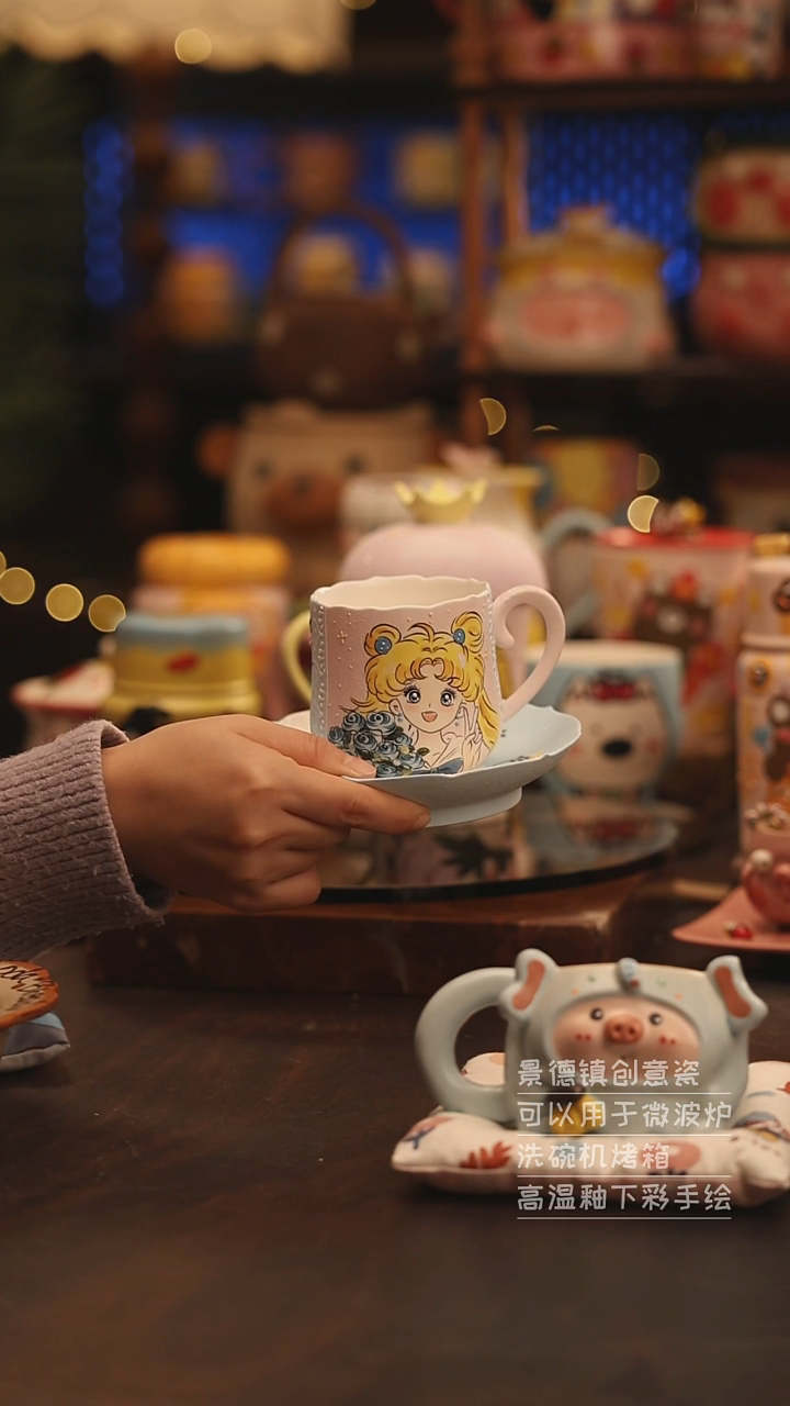 陶瓷景德镇可爱陶瓷釉下彩绘设计师款