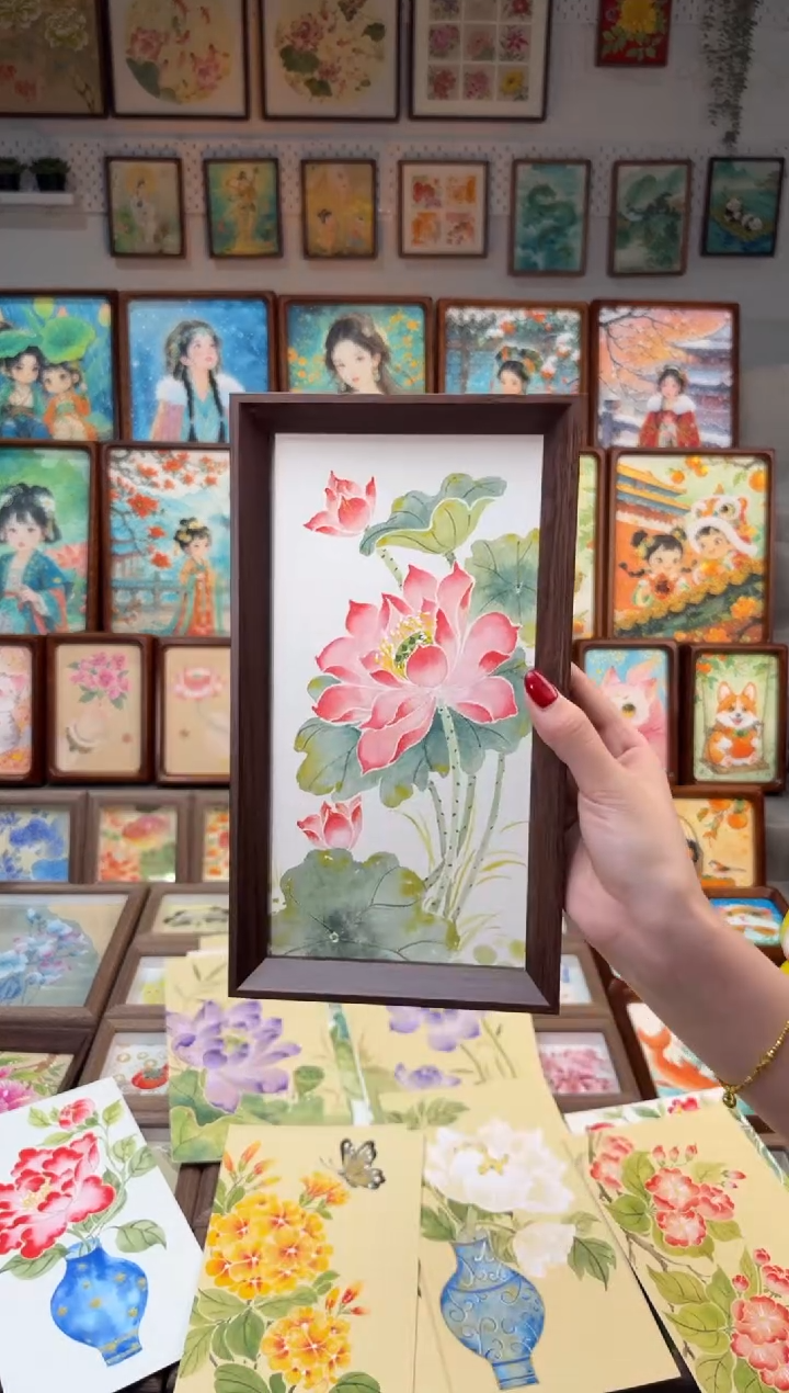 国画婷婷玉立荷花 手绘国画27