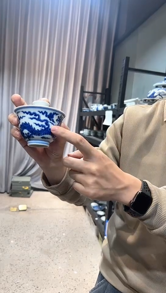 【闪购商品】摆件瓷见如故好物ycx龙纹盖碗