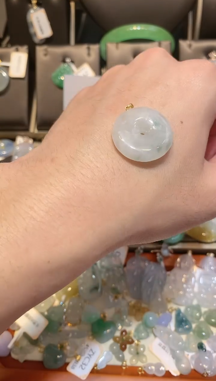 【闪购商品】翡翠颈饰18K金镶嵌天然A货翡翠一件