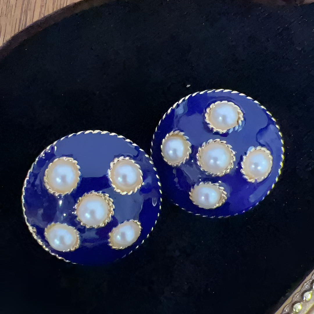 合金琉璃耳饰 重工中古女小众新款 276