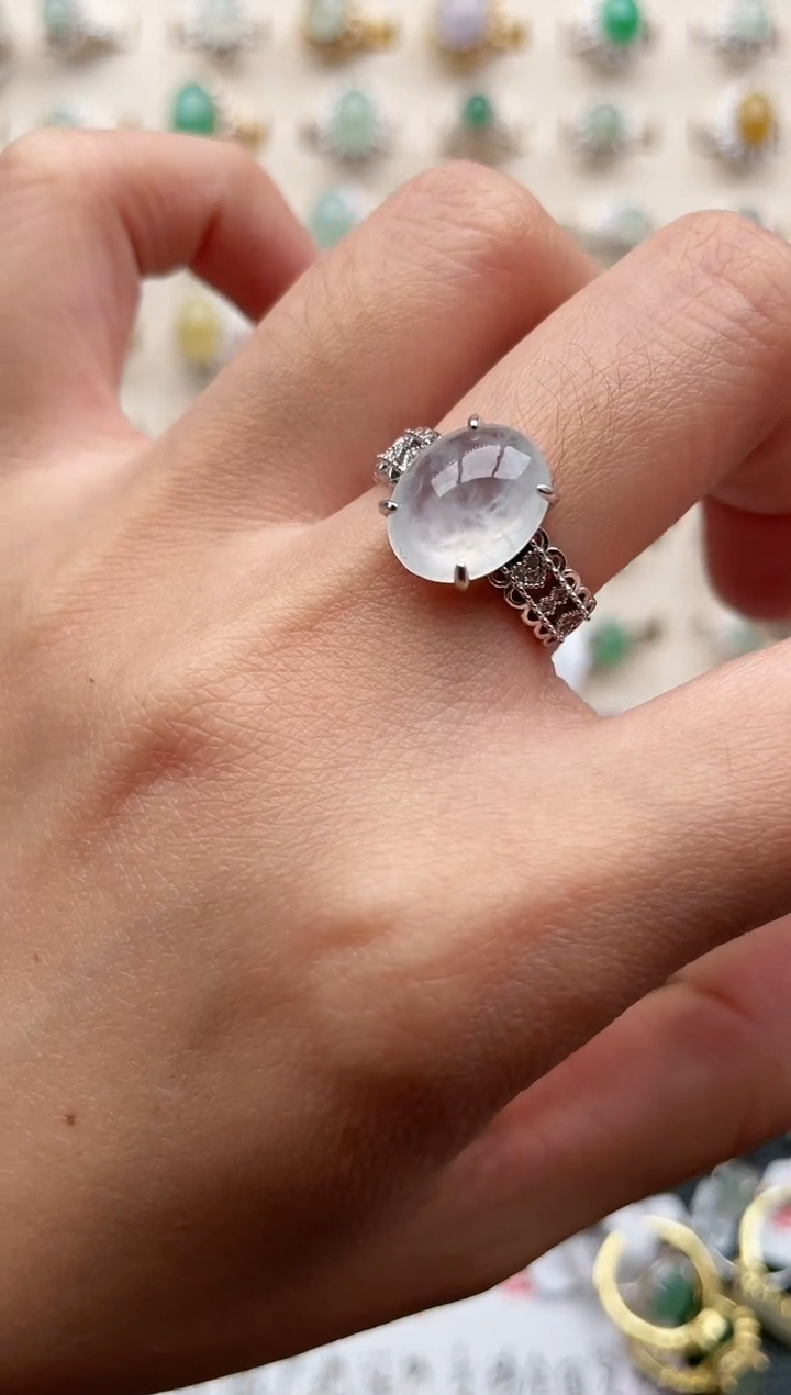 【闪购商品】翡翠戒指银S925镶嵌1111