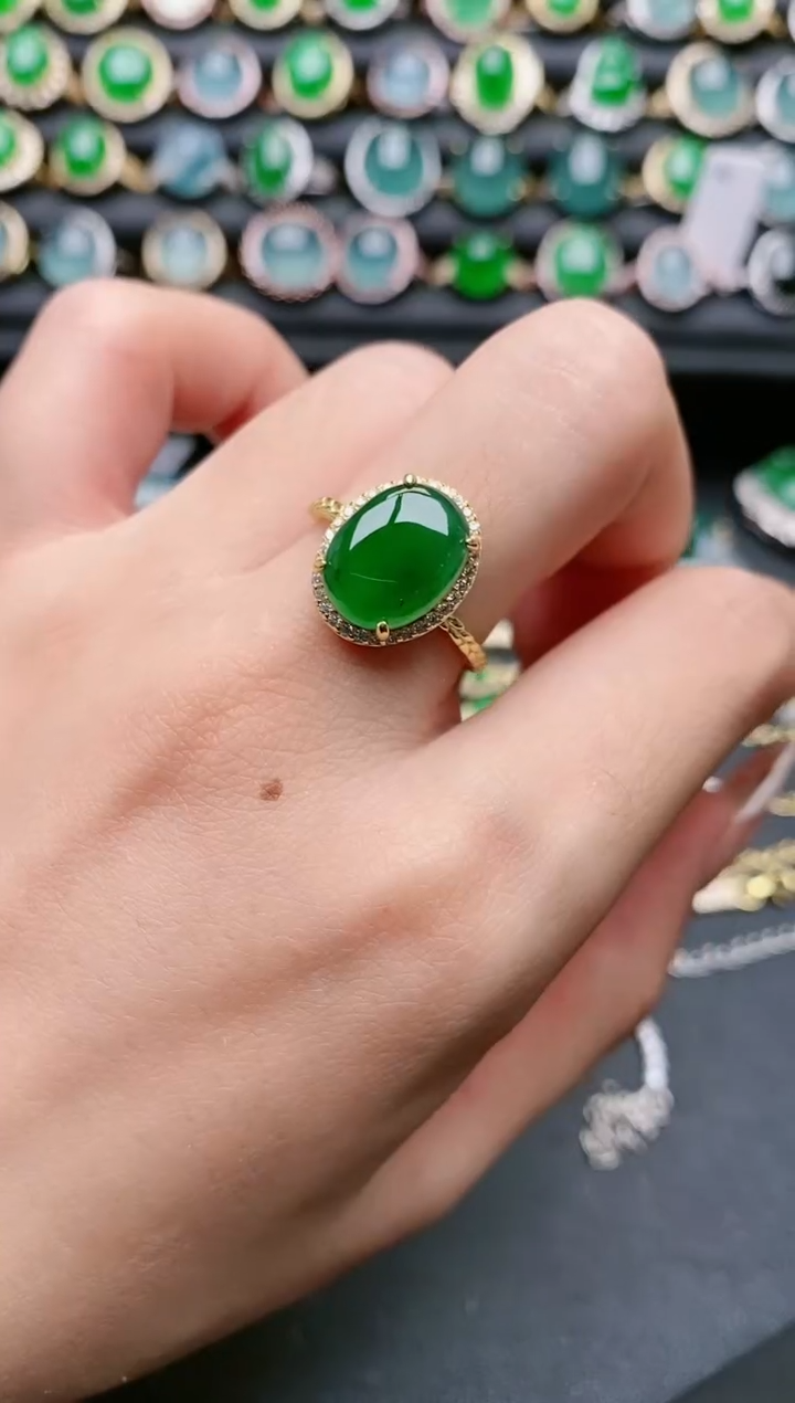 【闪购商品】翡翠戒指银S925镶嵌111111111