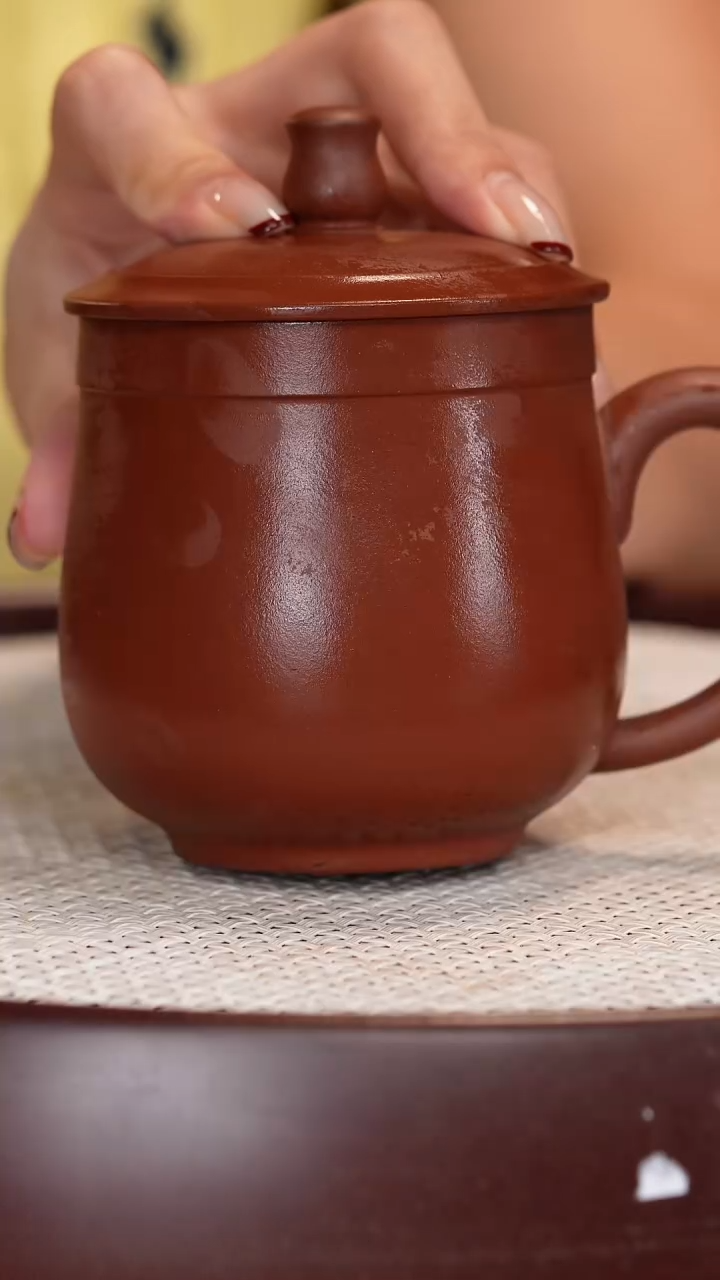 紫砂茶杯底槽清盖杯