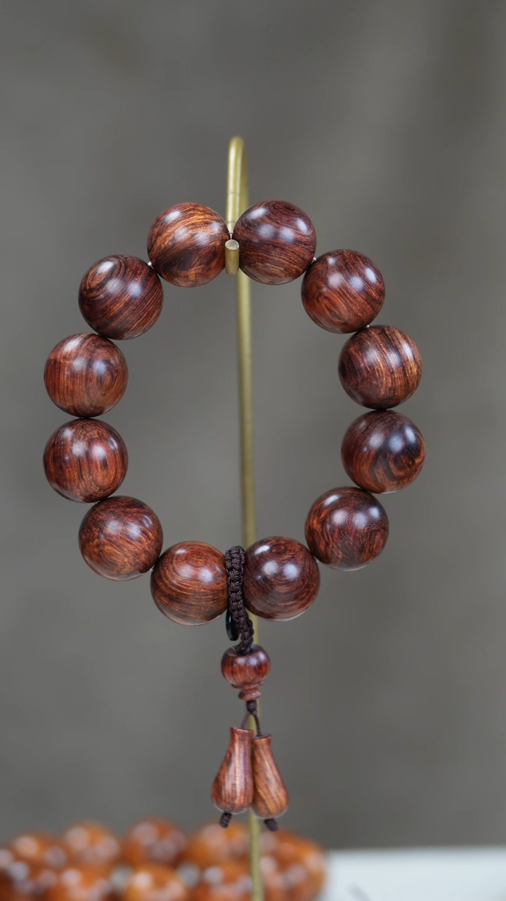 黄花梨/降香黄檀手串/手链越黄 多彩20mm-12颗