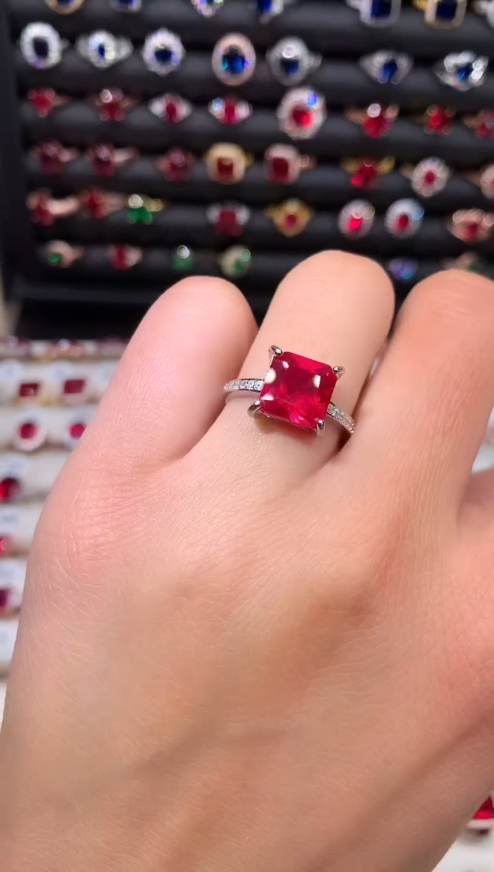 【闪购商品】红宝石戒指银S925镶嵌10