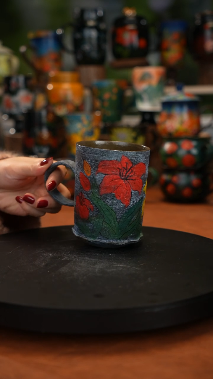 紫砂油画手绘釉下彩