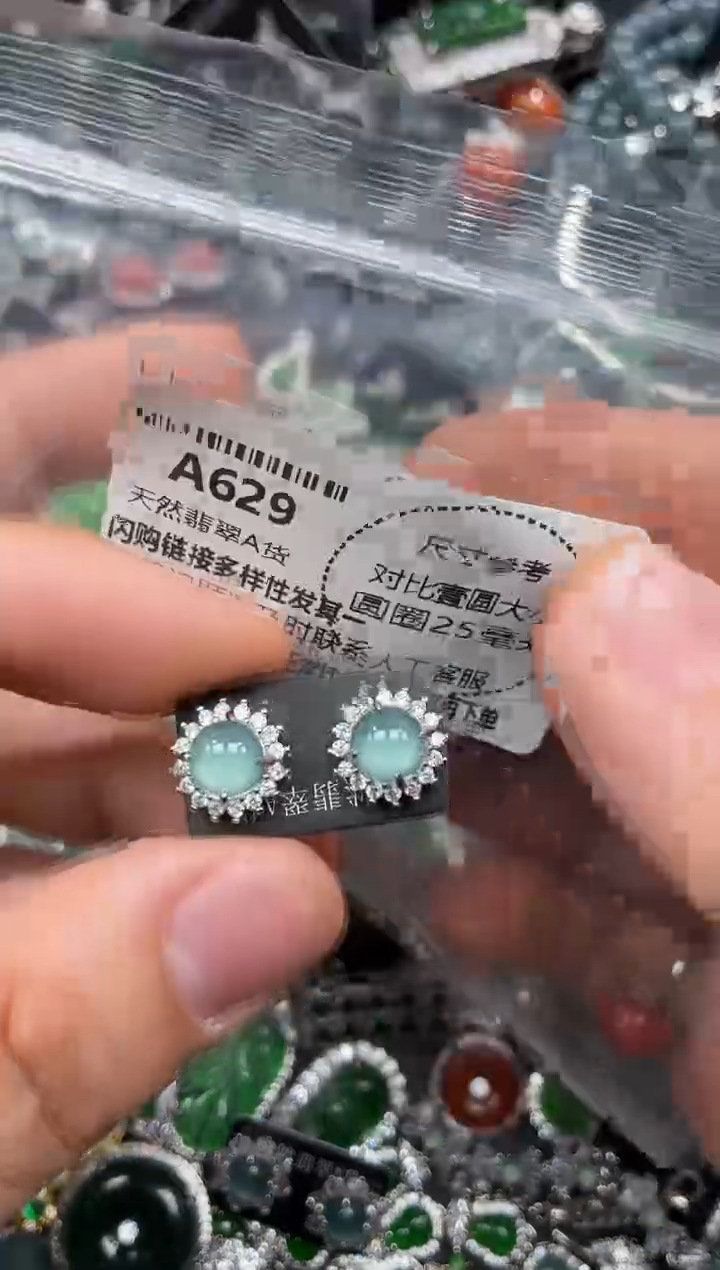 颈饰未镶嵌翡翠A629耳钉