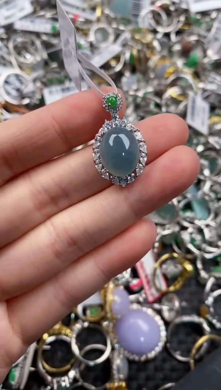 银S925镶嵌戒指翡翠777                 10