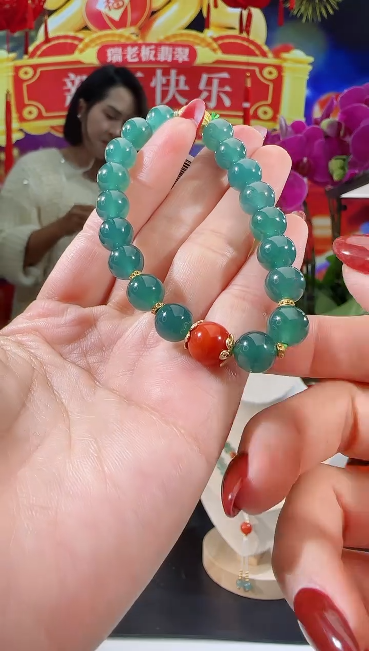 【闪购商品】翡翠手串银S925镶嵌手串多样性发一