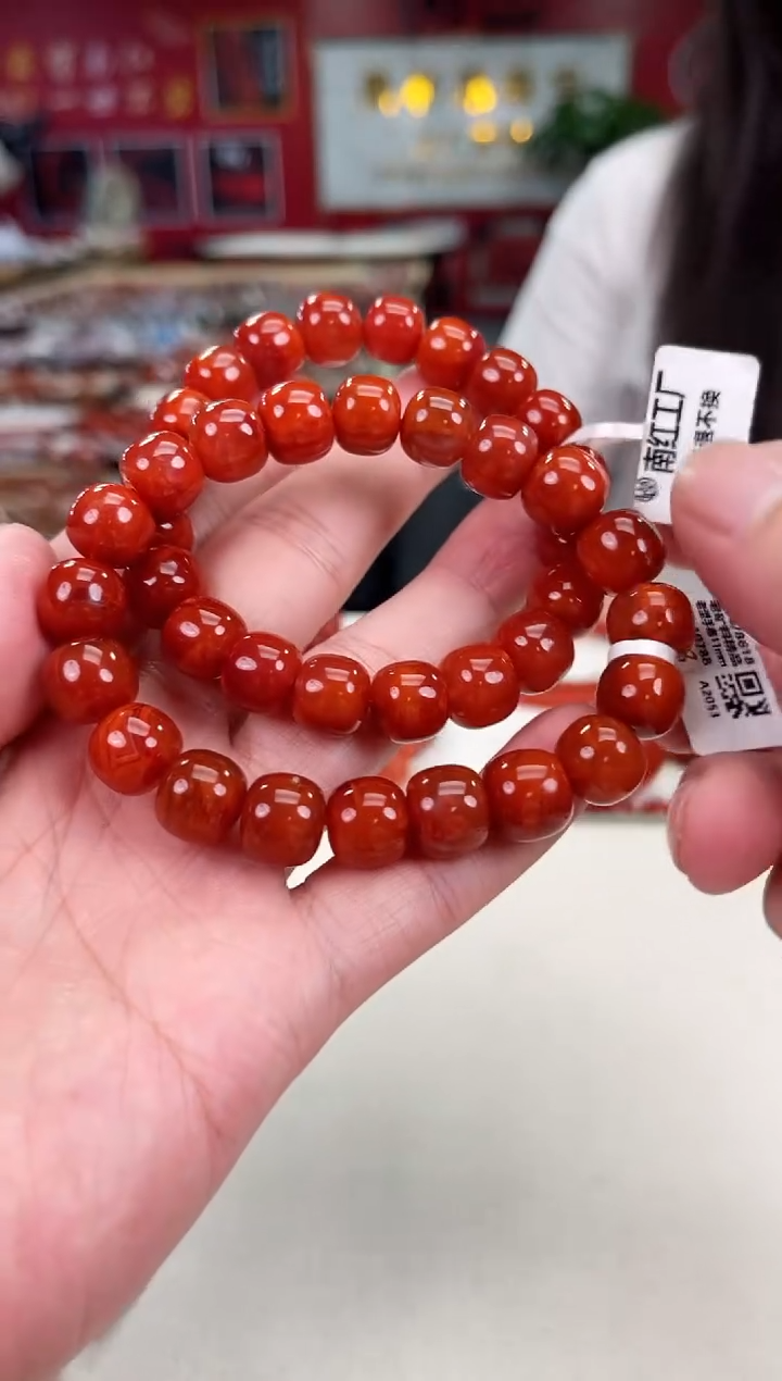 南红玛瑙瓦西老型手串11+未镶嵌（多样式发其一）