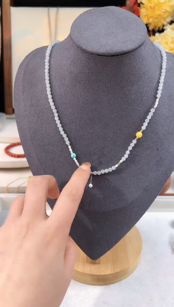 【闪购商品】和田玉颈饰18K金镶嵌@@D921D015529